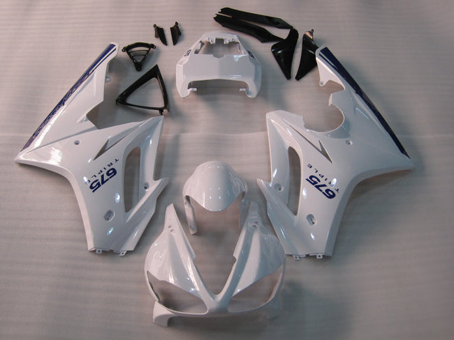 2009-2012 Triumph Daytona 675 Amotopart Fairings White Blue Daytona Racing Customs Fairing