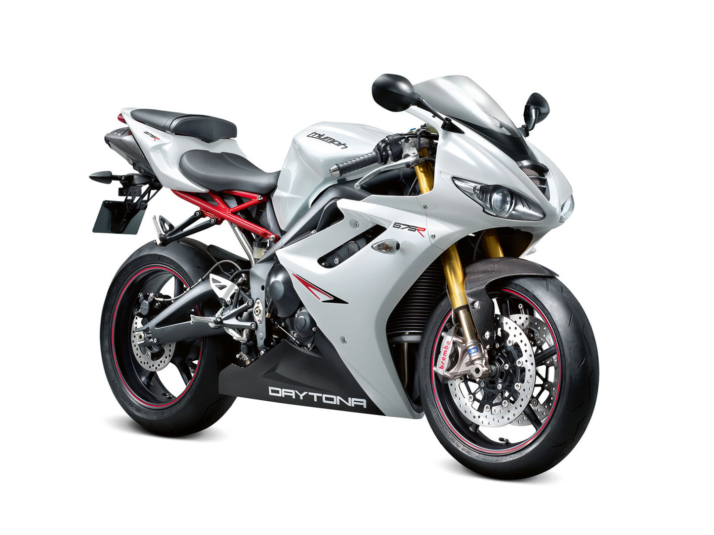 2009-2012 Triumph Daytona 675 Amotopart Fairings White Black Daytona Racing Customs Fairing