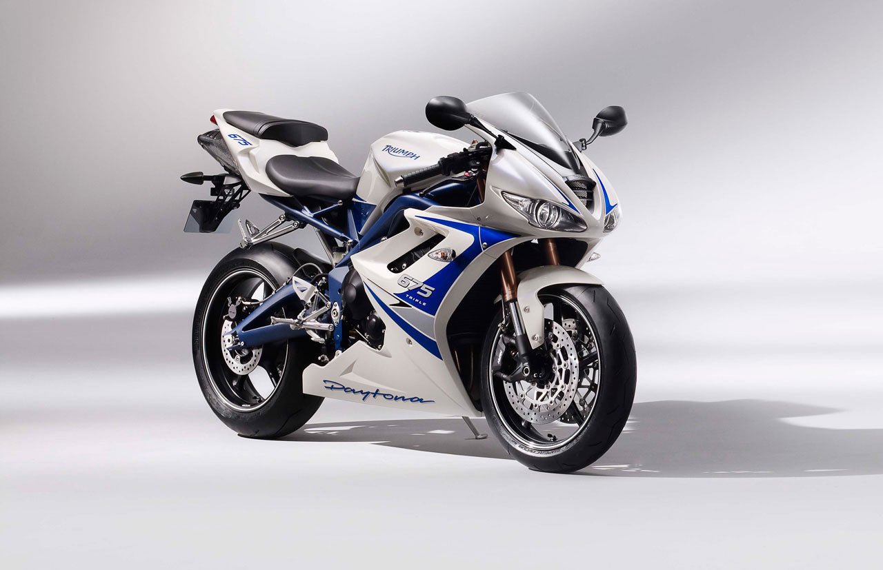 2009-2012 Triumph Daytona 675 Amotopart Fairings White Blue 675 Racing Customs Fairing