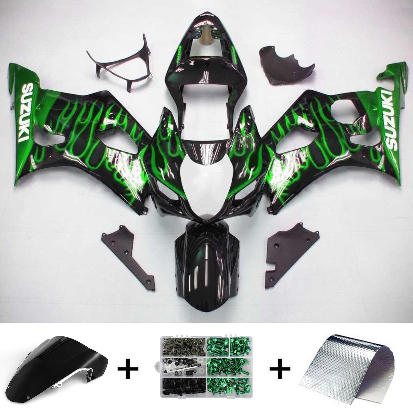 2003-2004 Suzuki GSXR1000 K3 Amotopart Injection Fairing Kit Bodywork Plastic ABS #104