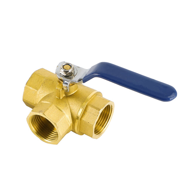 1" 3 Way Ball Valve Female L Port Vinly Insulation Handle 600 WOG DN25