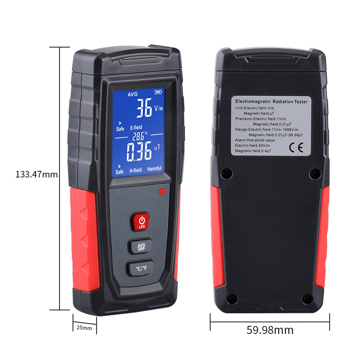 Digital LCD Electromagnetic Radiation Detector EMF Meter Dosimeter Tester Tools