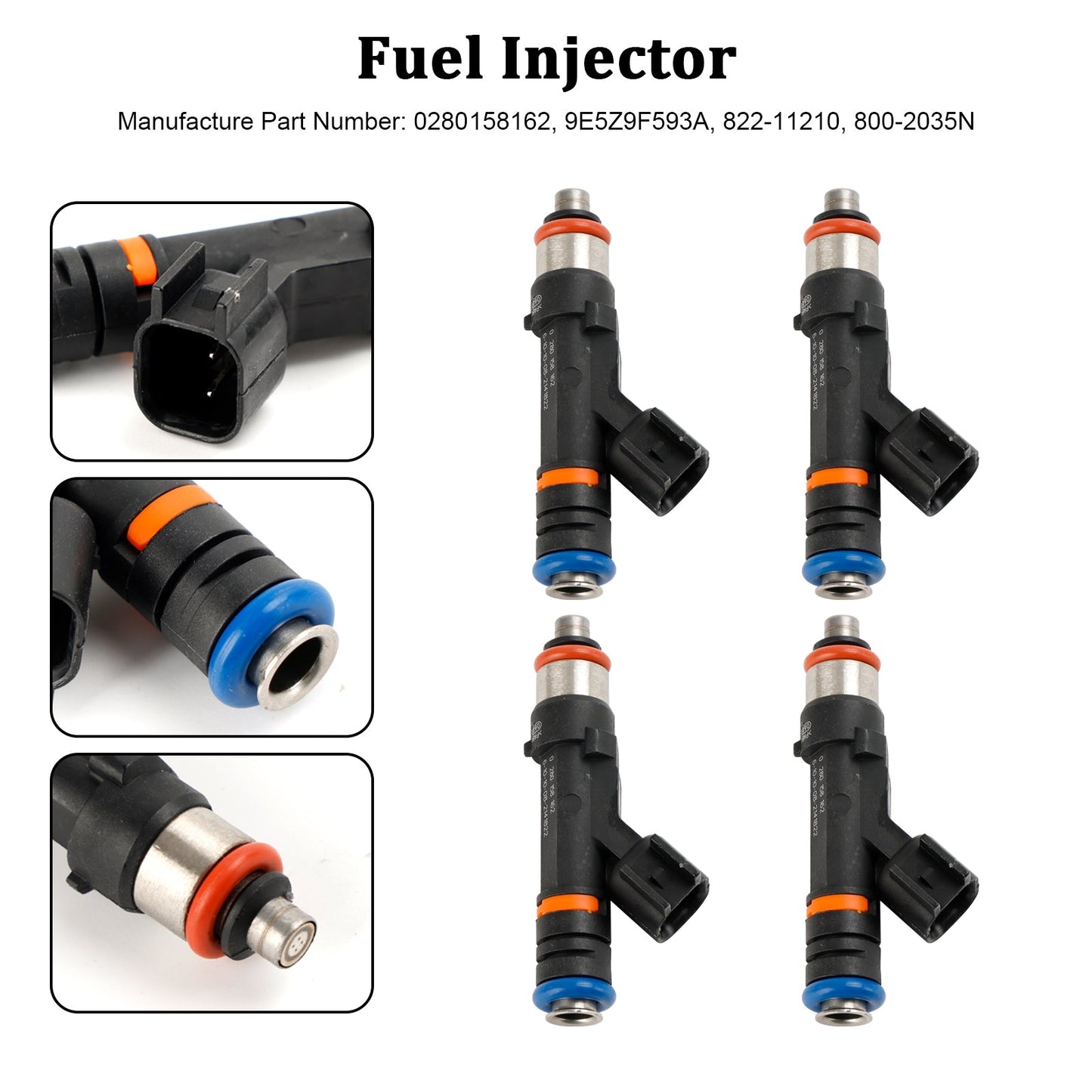 4PCS Fuel Injector 0280158162 Fit Ford Escape Fusion Fit Mercury Mariner 2.5 l4