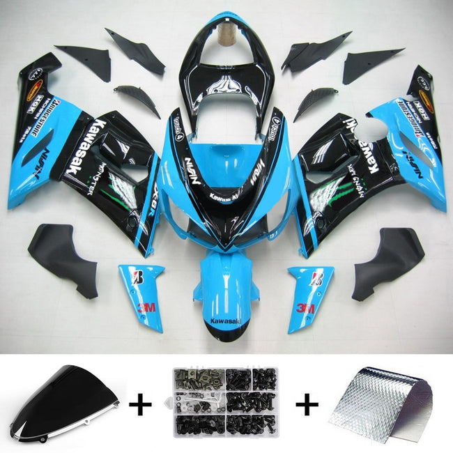 2005-2006 Kawasaki ZX6R 636 Amotopart Injection Fairing Kit Bodywork Plastic ABS #107