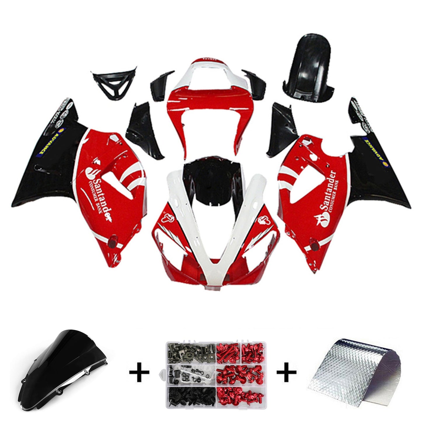 2000-2001 Yamaha YZF 1000 R1 Injection Fairing Kit Bodywork Plastic ABS#127