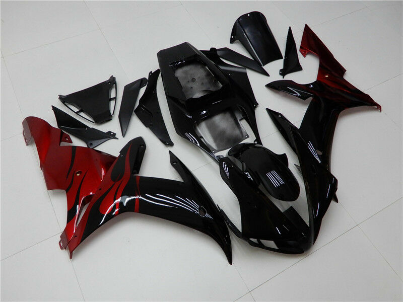 2002-2003 Yamaha YZF R1 Amotopart Fairing Black Red Kit