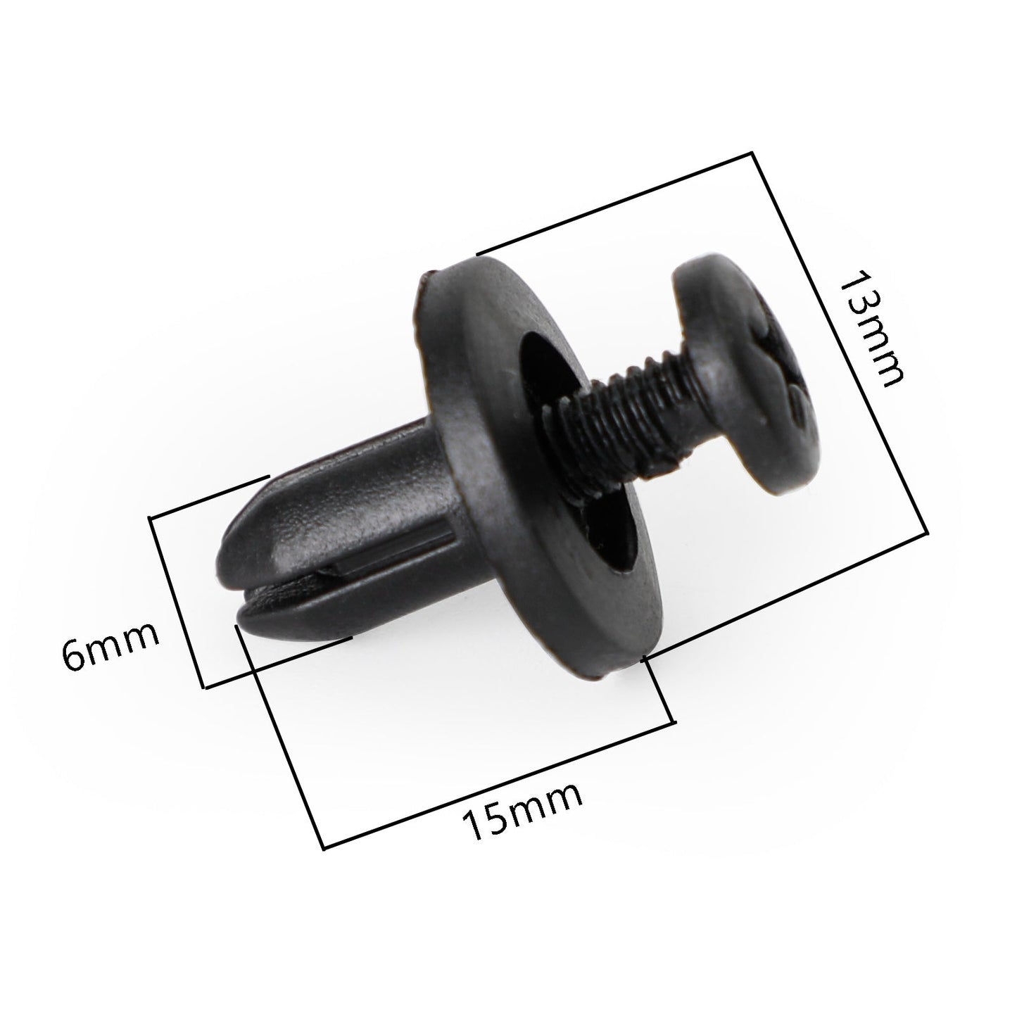 20pcs Fairing Panel Bolt Clip 6mm Plastic Screw Rivets Clips Black For Honda