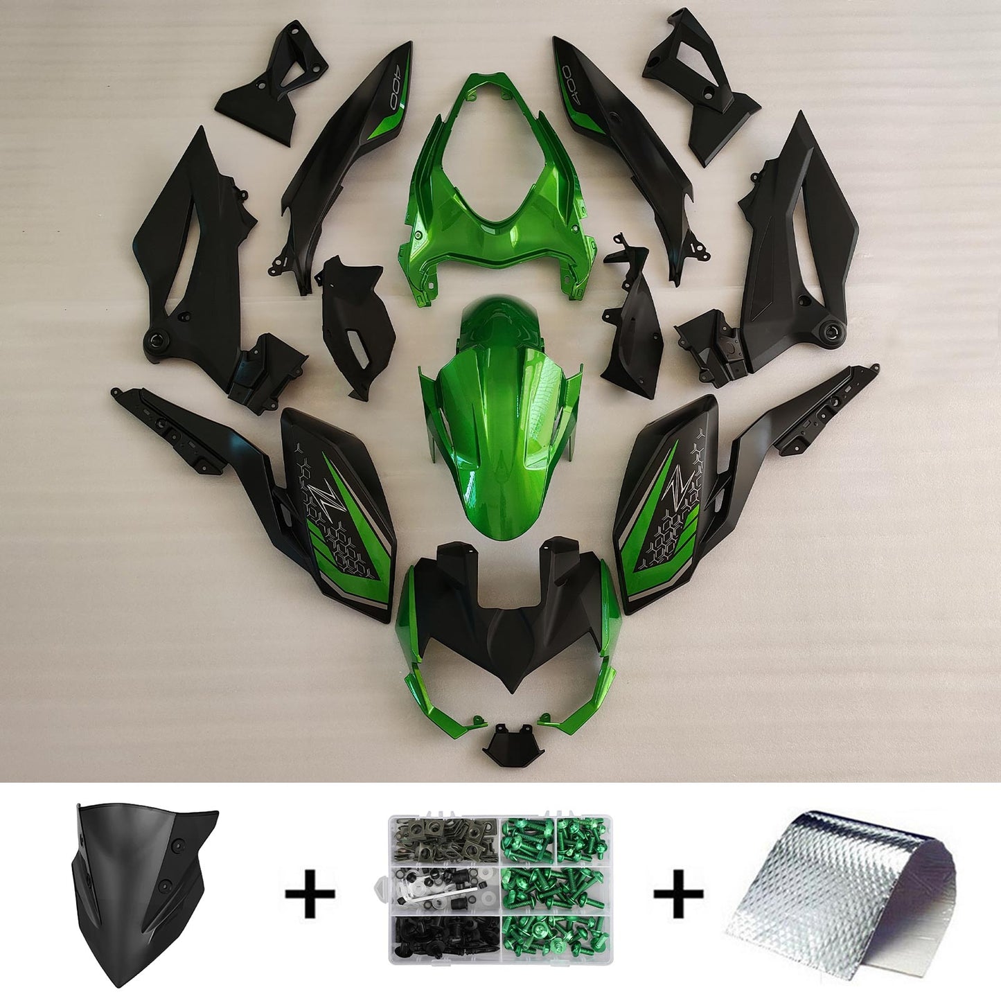 2018-2024 Kawasaki Z400 Amotopart Injection Fairing Kit Bodywork Plastic ABS #101