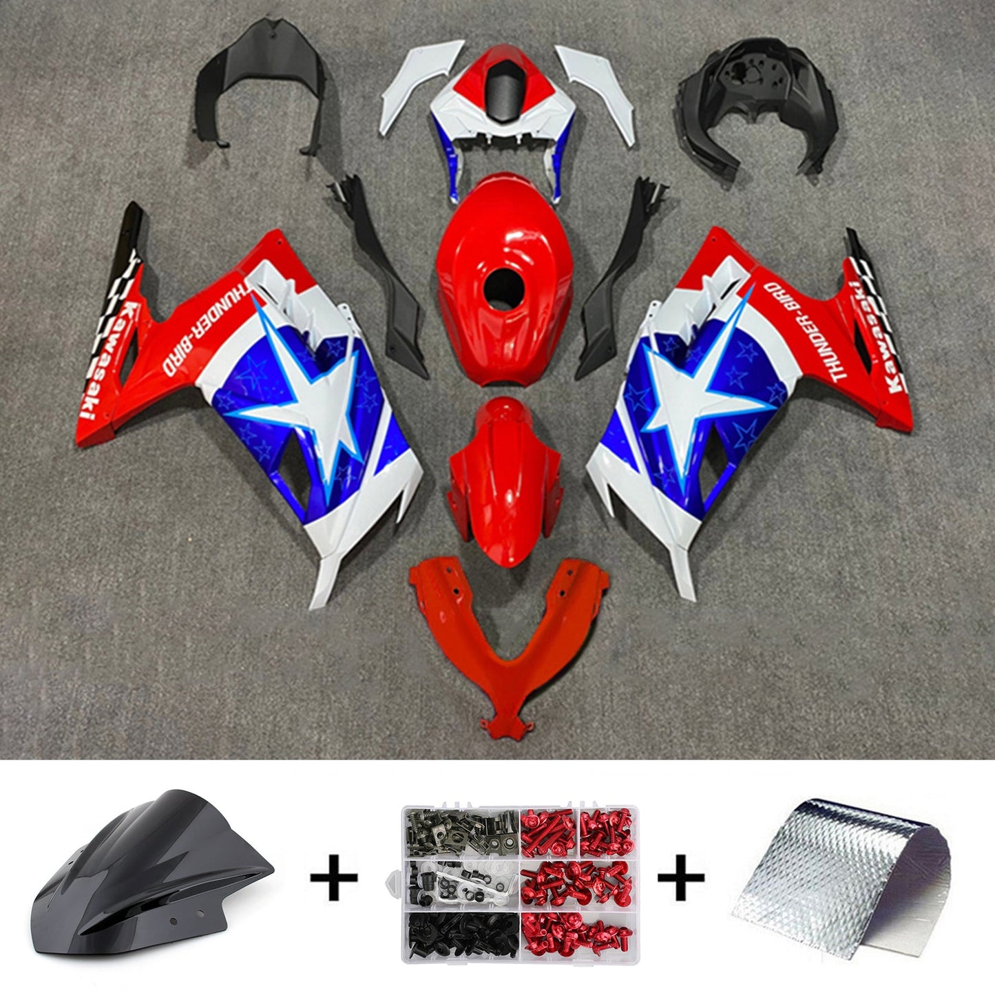 2013-2024 Kawasaki EX300/Ninja300 Injection Fairing Kit Bodywork Plastic ABS#161