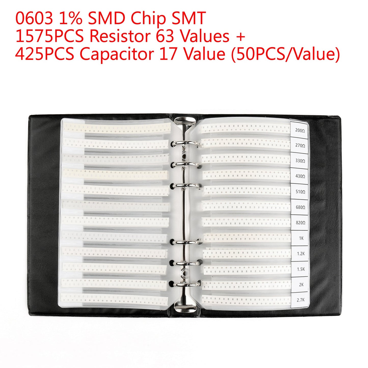 2000PCS 0603 1% SMD Chip SMT Resistor 63 Values + Capacitor 17 Value Sample Book