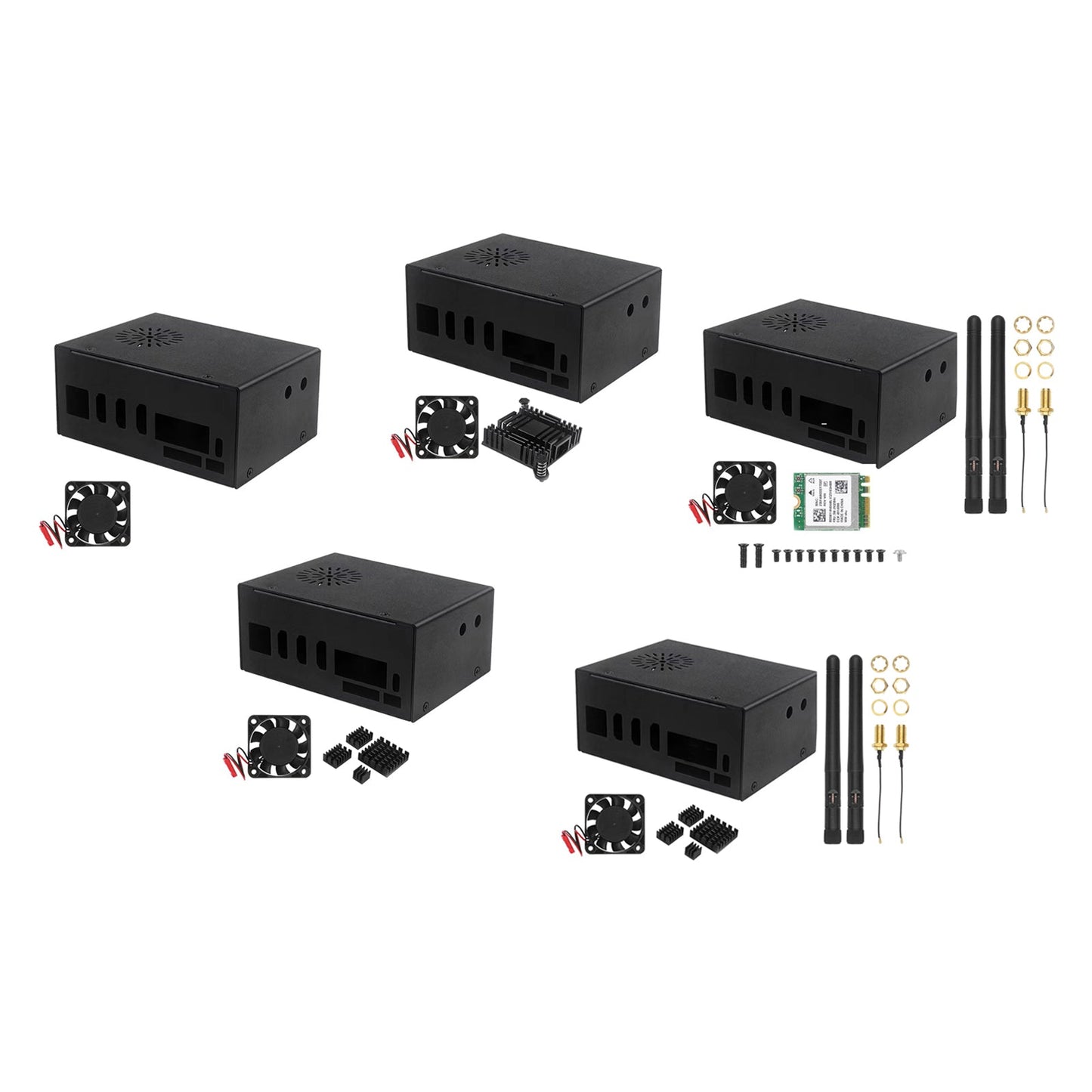 Orange pi 5 Plus metal cooling case with fan and external antenna WIFI