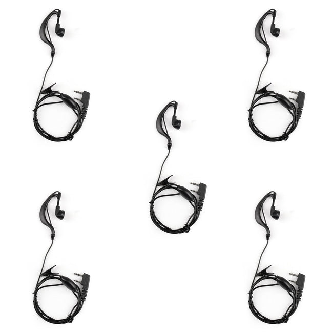 5x Headset Earpiece Earphone 2 Pin Mic For Baofeng Walkie Radio UV 5R BF 888s