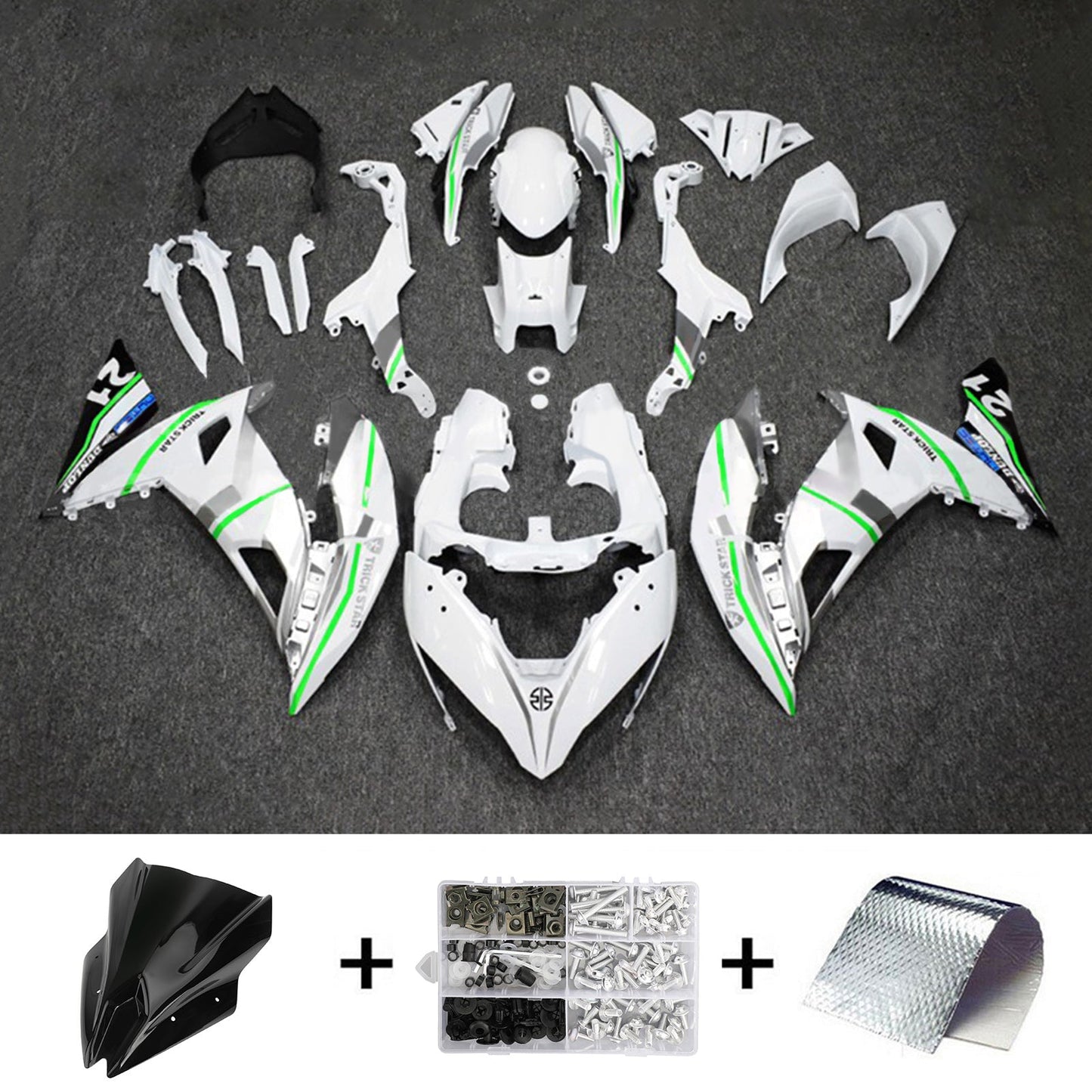 2017-2019 Kawasaki ER6F/Ninja650R Injection Fairing Kit Bodywork Plastic ABS#109