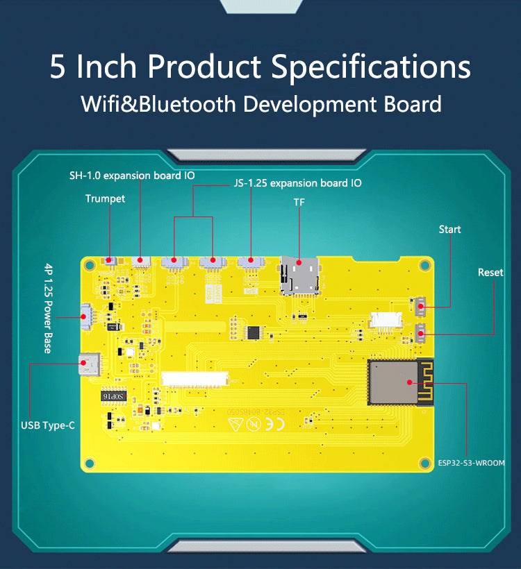 ESP32-S3 Development Board 5" 7" LCD Capacitive Screen Wifi Bluetooth MCU LVGL