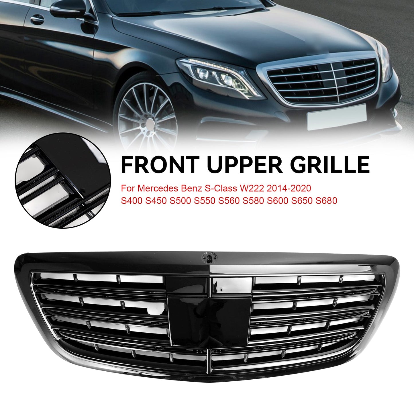 Mercedes-Benz S-class W222 S500 S550 S600 2014-2020 W/ACC Front Grill Grille