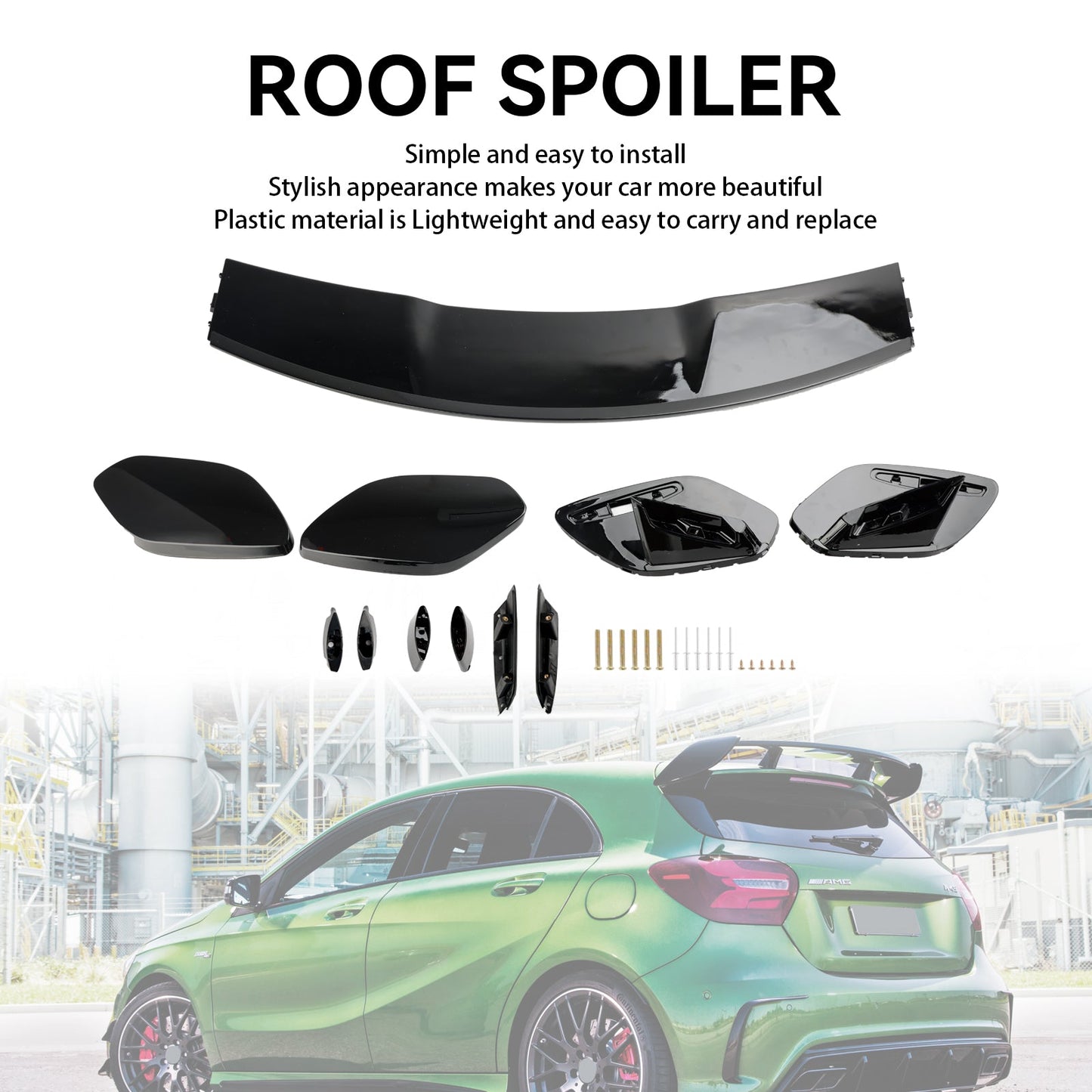 2019+ A Class W177 A35 A45 A180 A200 A220 A260 Mercedes Benz AMG Style Rear Boot Spoiler Roof