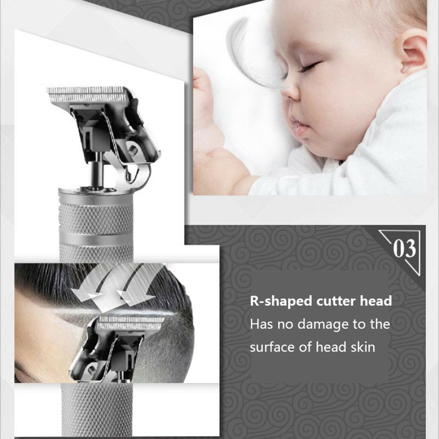 For Kemei Cordless Hair Clipper Sculpture Tool Oil Head Carving Trimmer