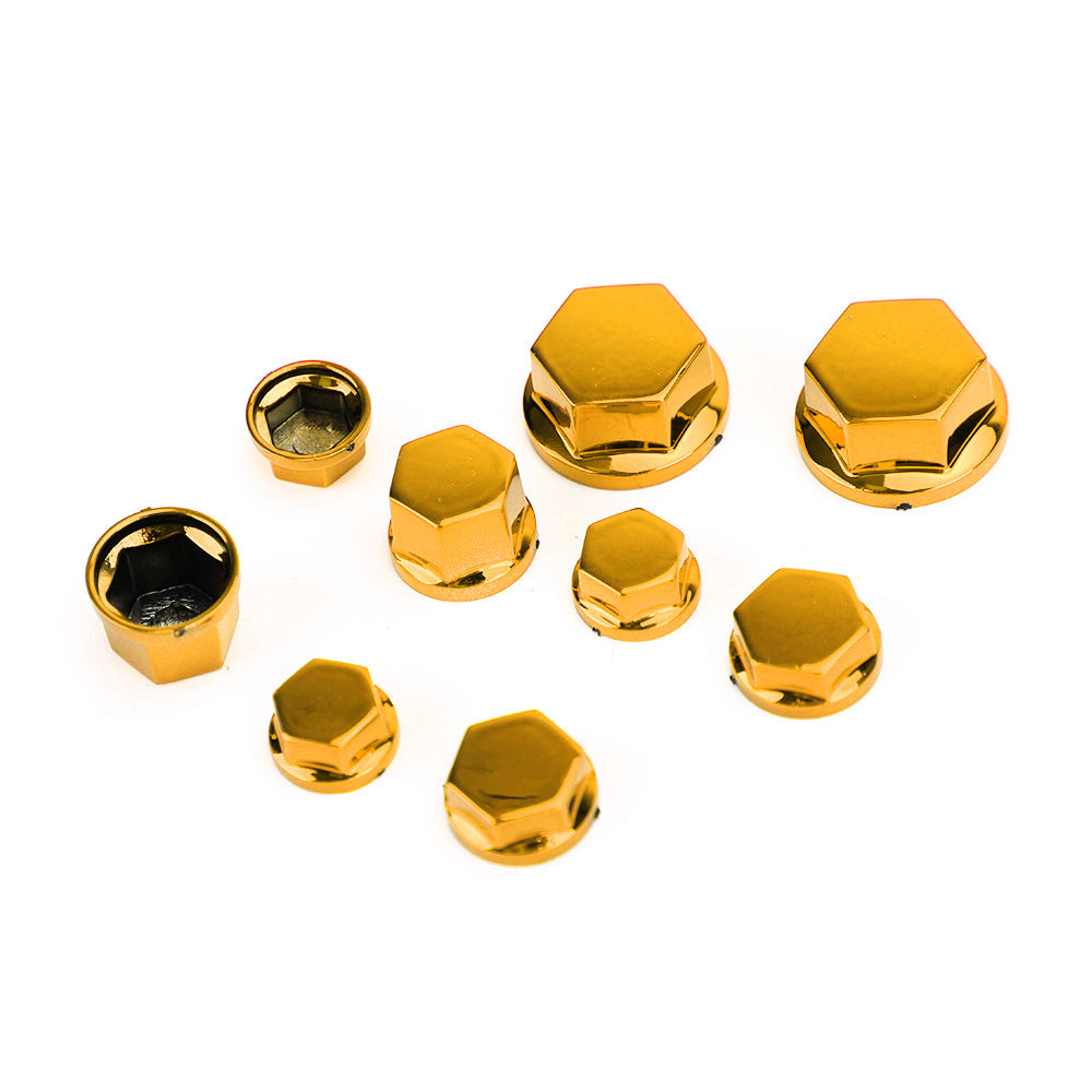 30pcs Motorcycle Black Plastic Hexagon Socket Screw Covers Bolt Nut Cap Cover