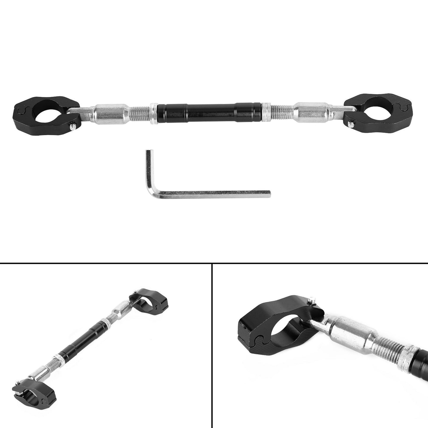 Motorcycle Cnc Cross Bar Adjustable Handlebar Universal Clamp Balance Lever Silver