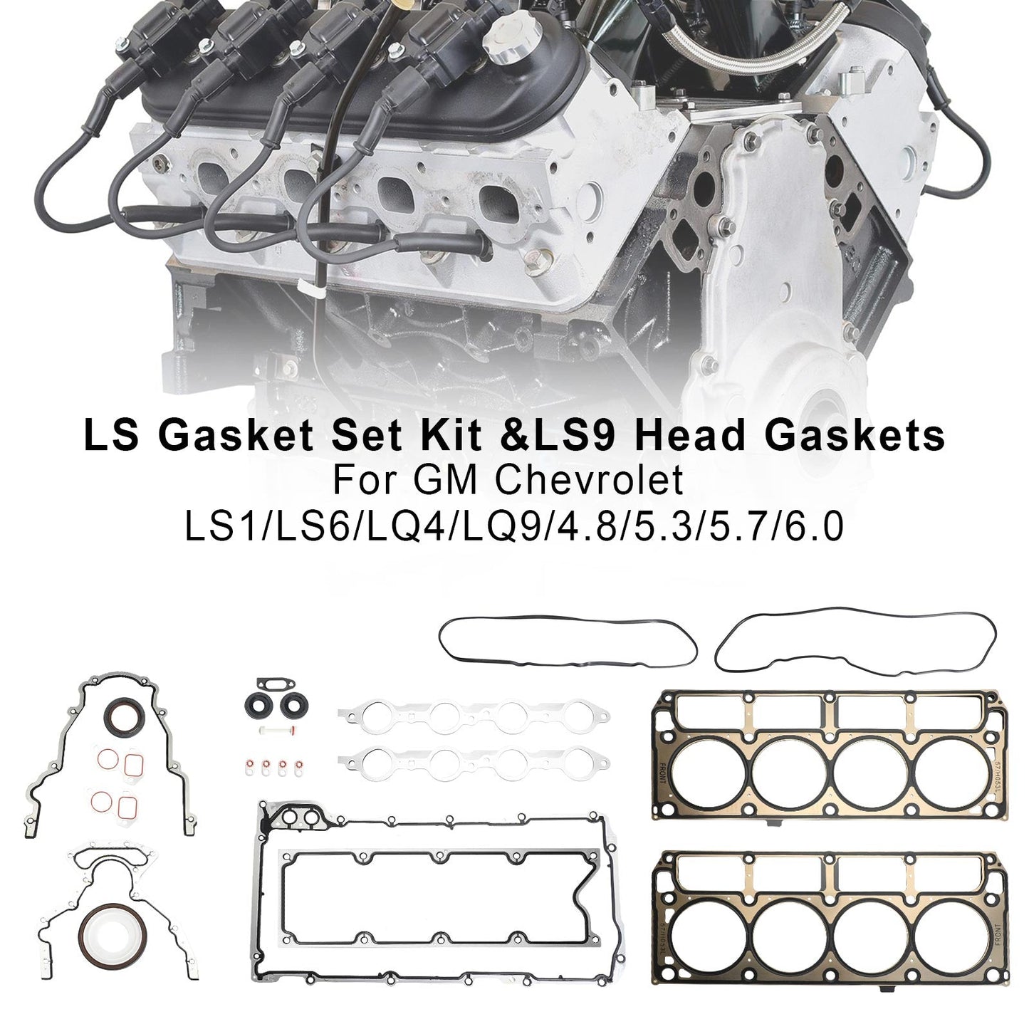 LS Gasket Set Kit & Head Gaskets For GM Chevrolet LS1/LS6/LQ4/LQ9/4.8/5.3/5.7