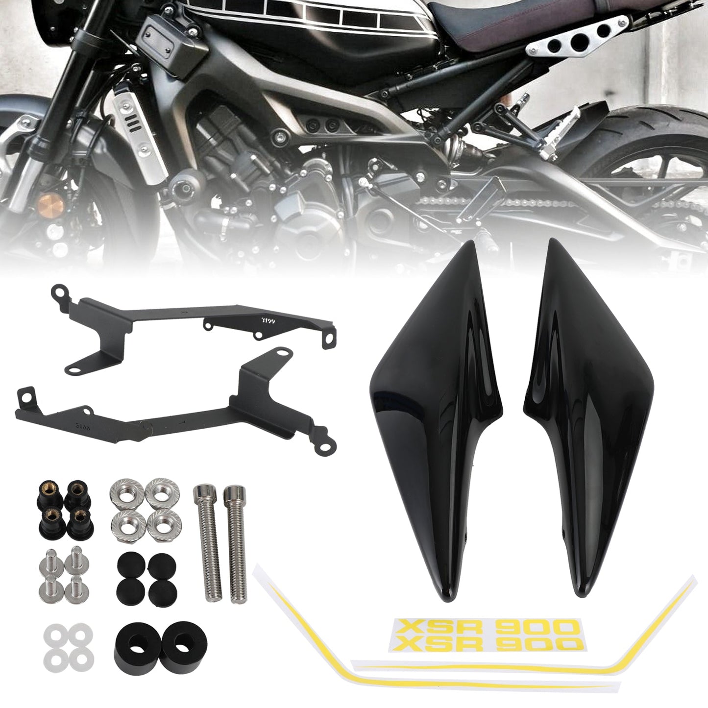 Tail Side Driver Seat Frame Cover Fairing For Yamaha XSR 900 2016-2021 Black