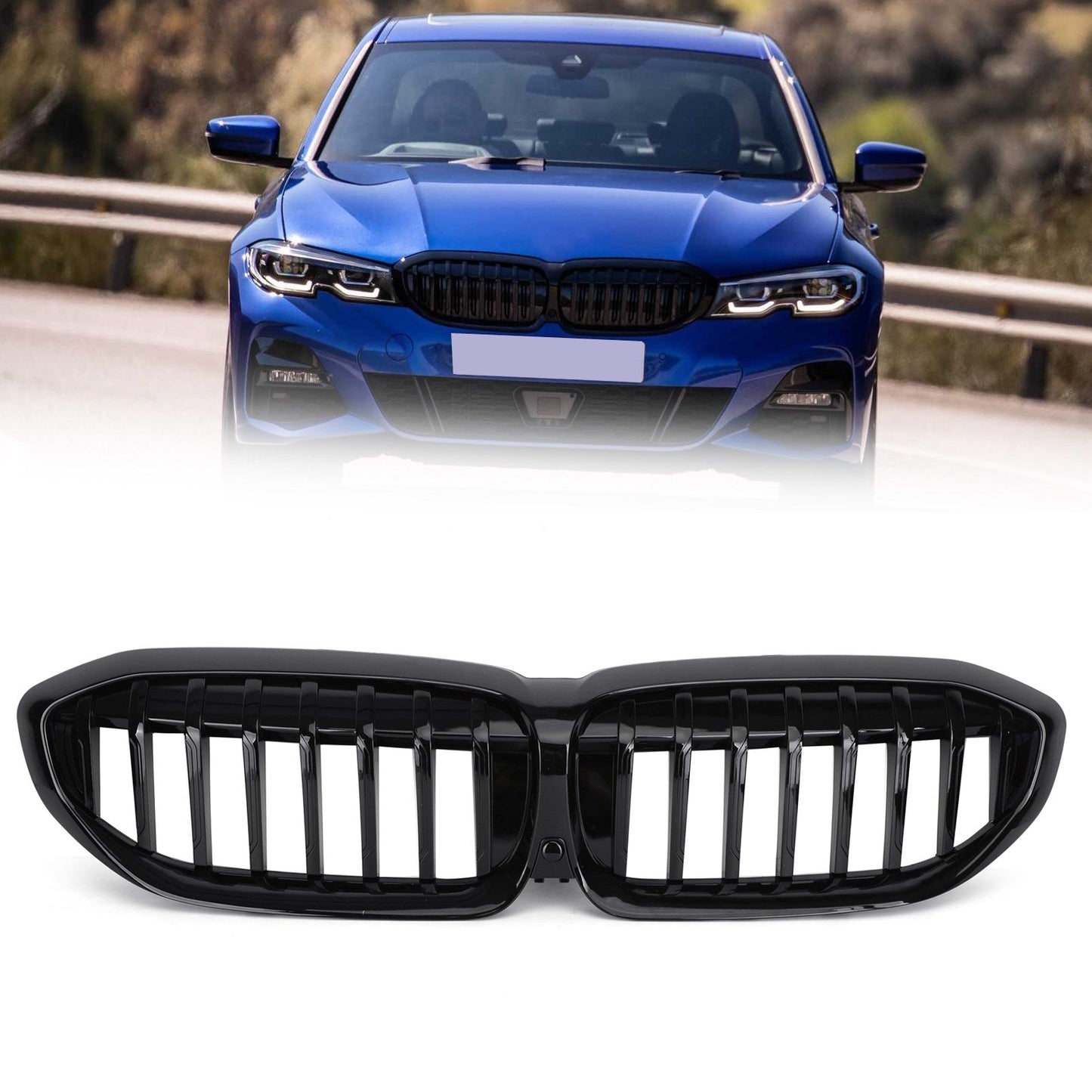 Gloss Black Kidney Grille Grill 51138072085 Fit BMW G20 2019-2020 3 Series