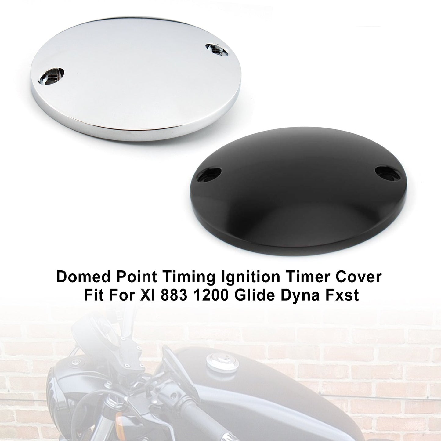 Domed Point Timing Ignition Timer Cover Black For Xl 883 1200 Glide Dyna Fxst