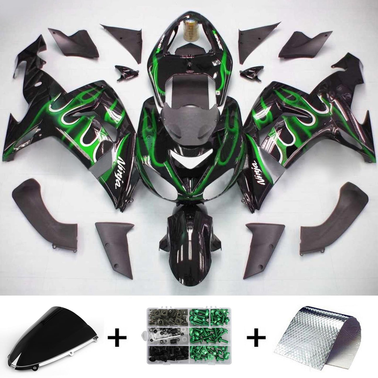 2006-2007 Kawasaki ZX10R Amotopart Injection Fairing Kit Bodywork Plastic ABS #102