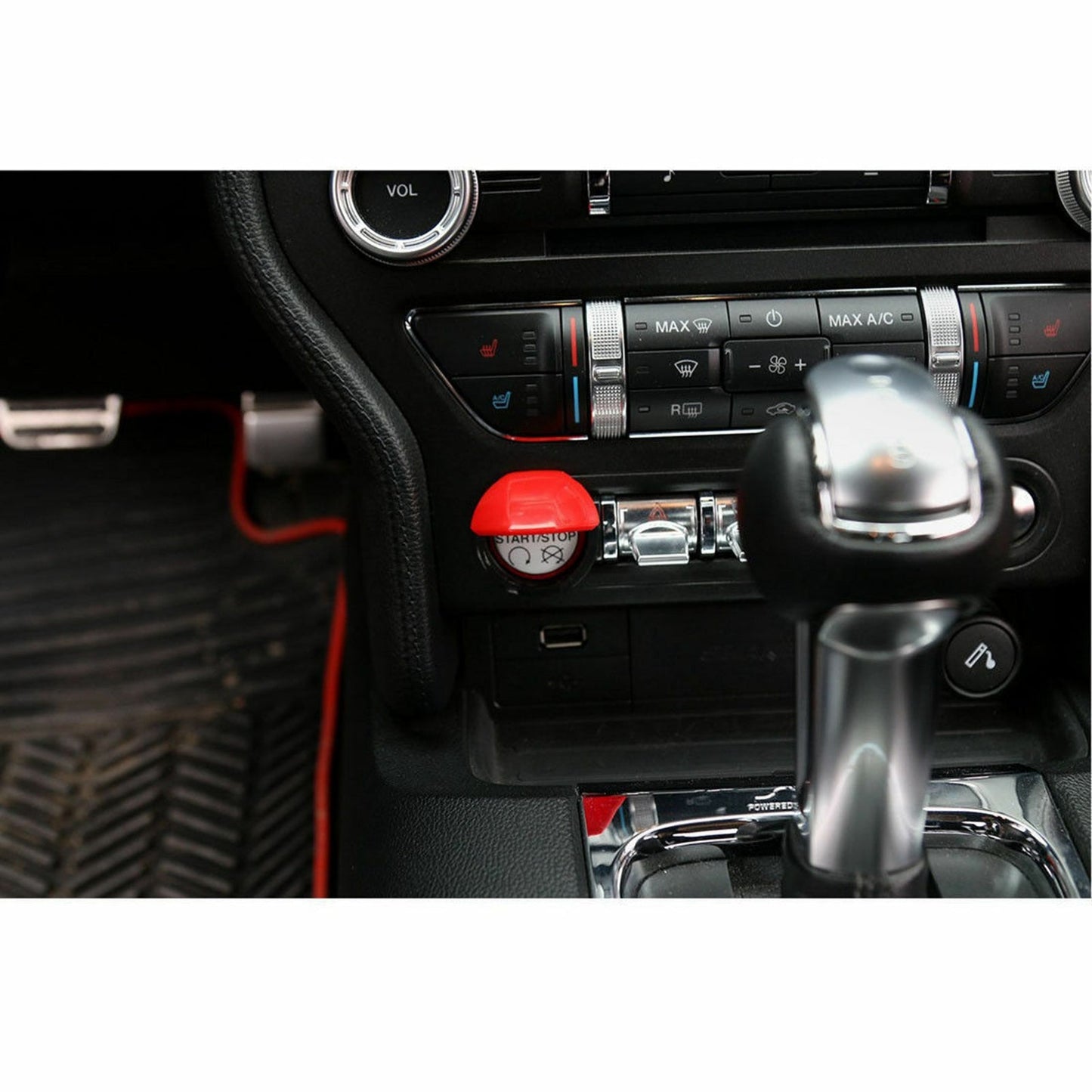 Car Start Stop Button Cover Push Switch Control Trim Red For Ford Mustang 2015+