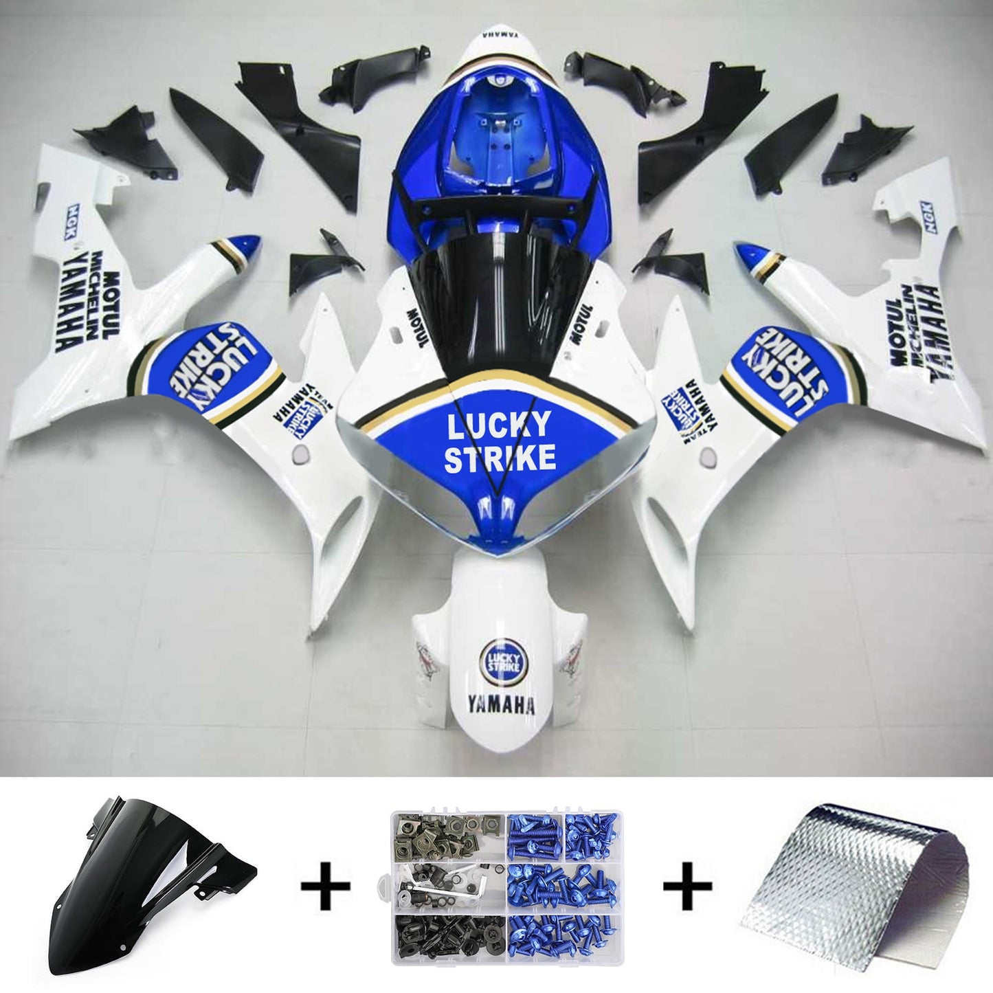 2004-2006 Yamaha YZF 1000 R1 Amotopart Injection Fairing Kit Bodywork Plastic ABS #108