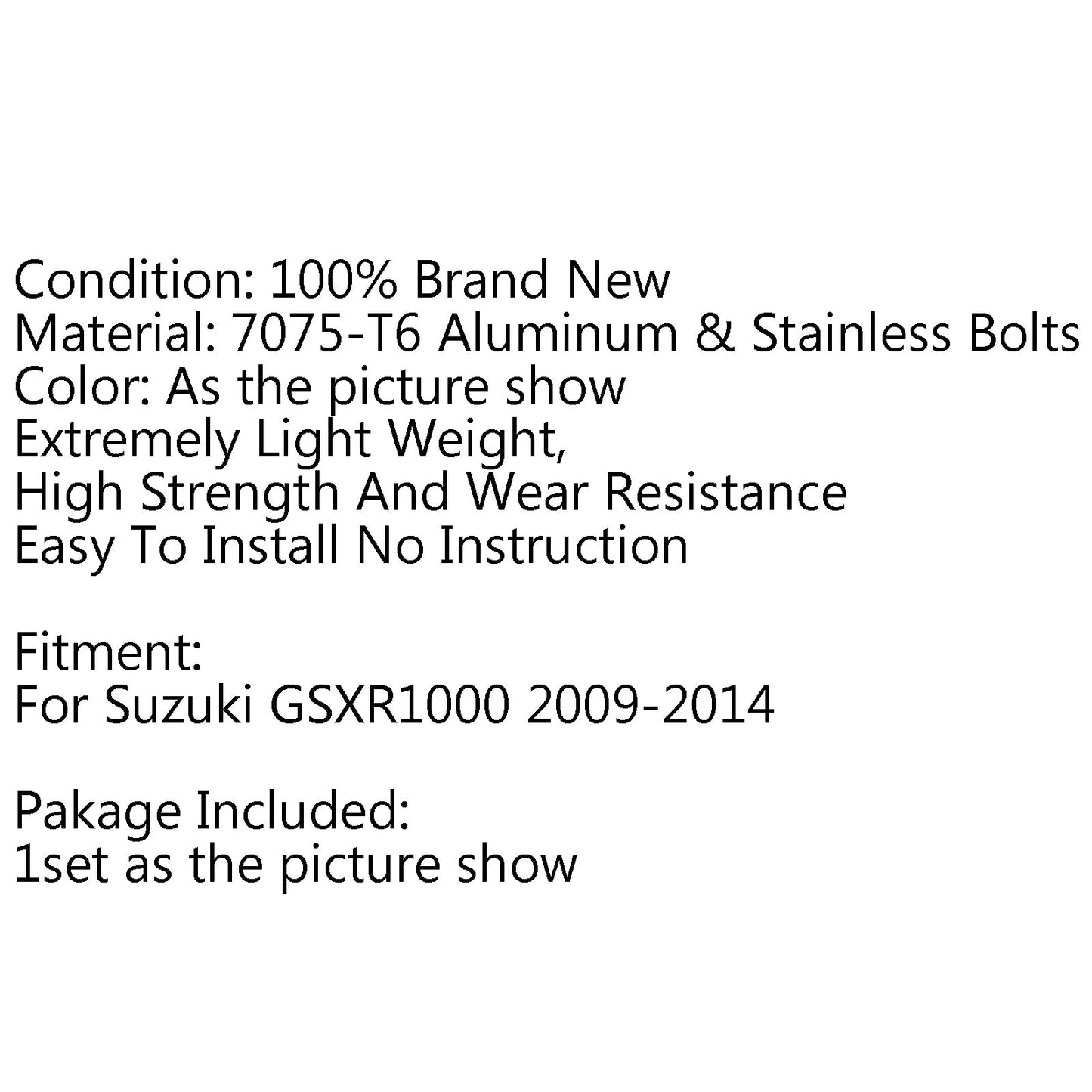 CNC Adjustable Rearset Foot Rest Peg Rear Set For Suzuki GSXR1000 2009-2016 Blac