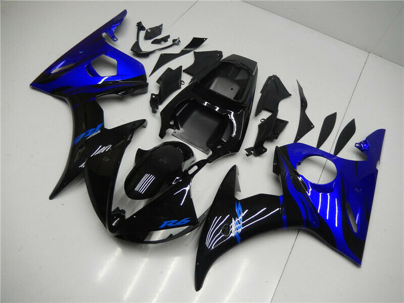 2003-2004 Yamaha YZF R6 Amotopart Fairing Blue Black Kit