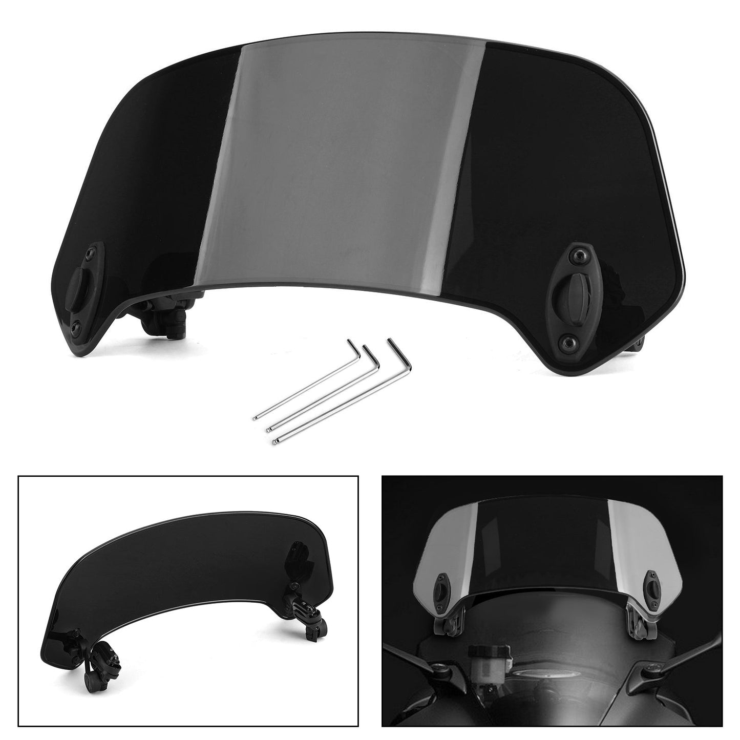 Universal Adjustable Clip On Windshield Extension Spoiler Wind Deflector Clear