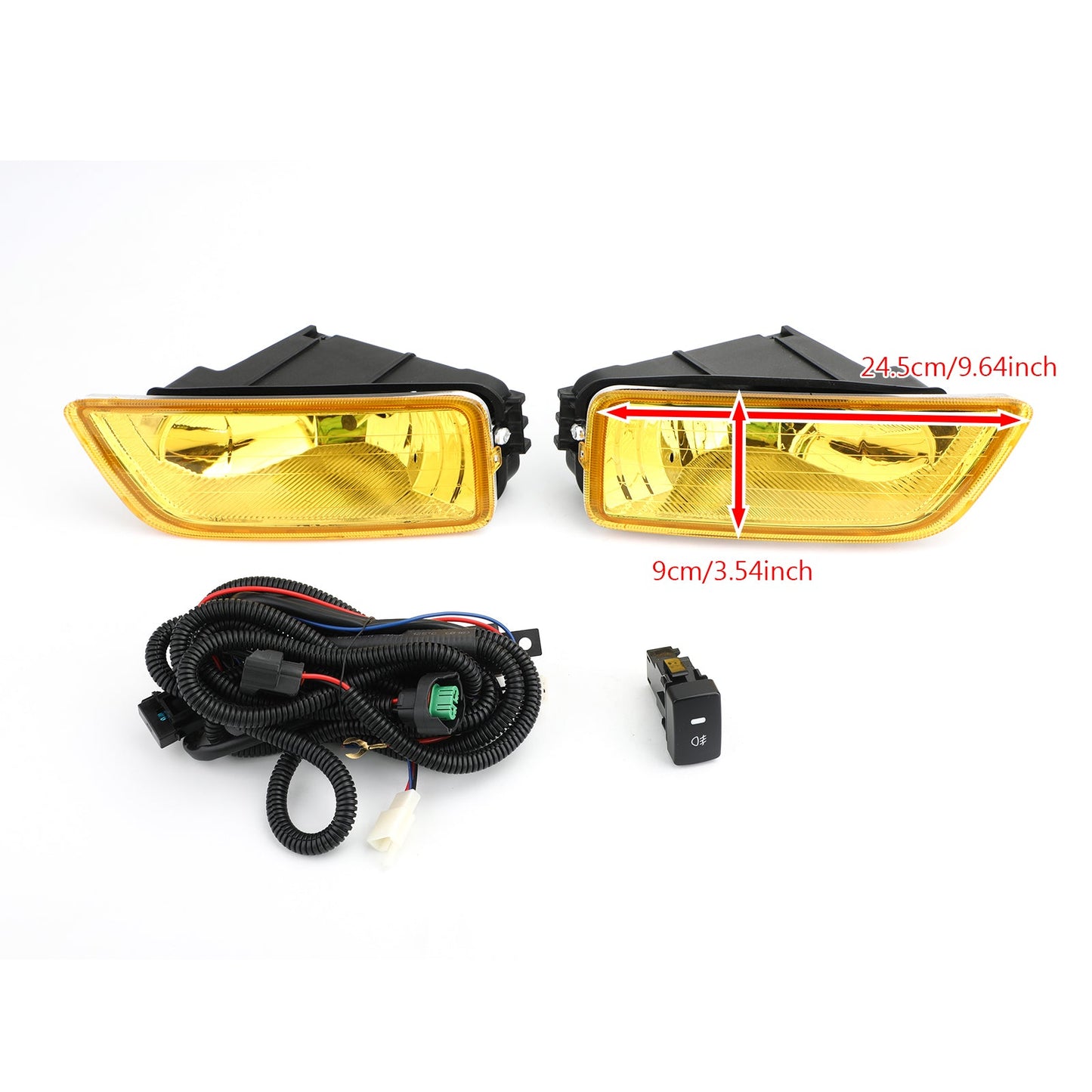 Lens Fog Lights + Switch Fit For 2003-2007 Honda Accord 2004-2008 Acura TL Yellow