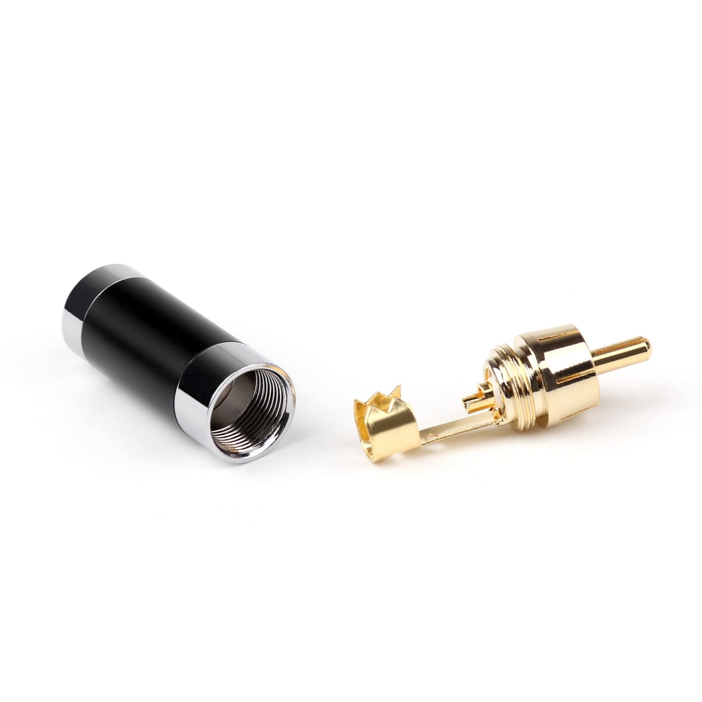 1PCS RCA Assembly Jack 8mm Caliber Audio Rhodium-plated Plug Adapter Blk