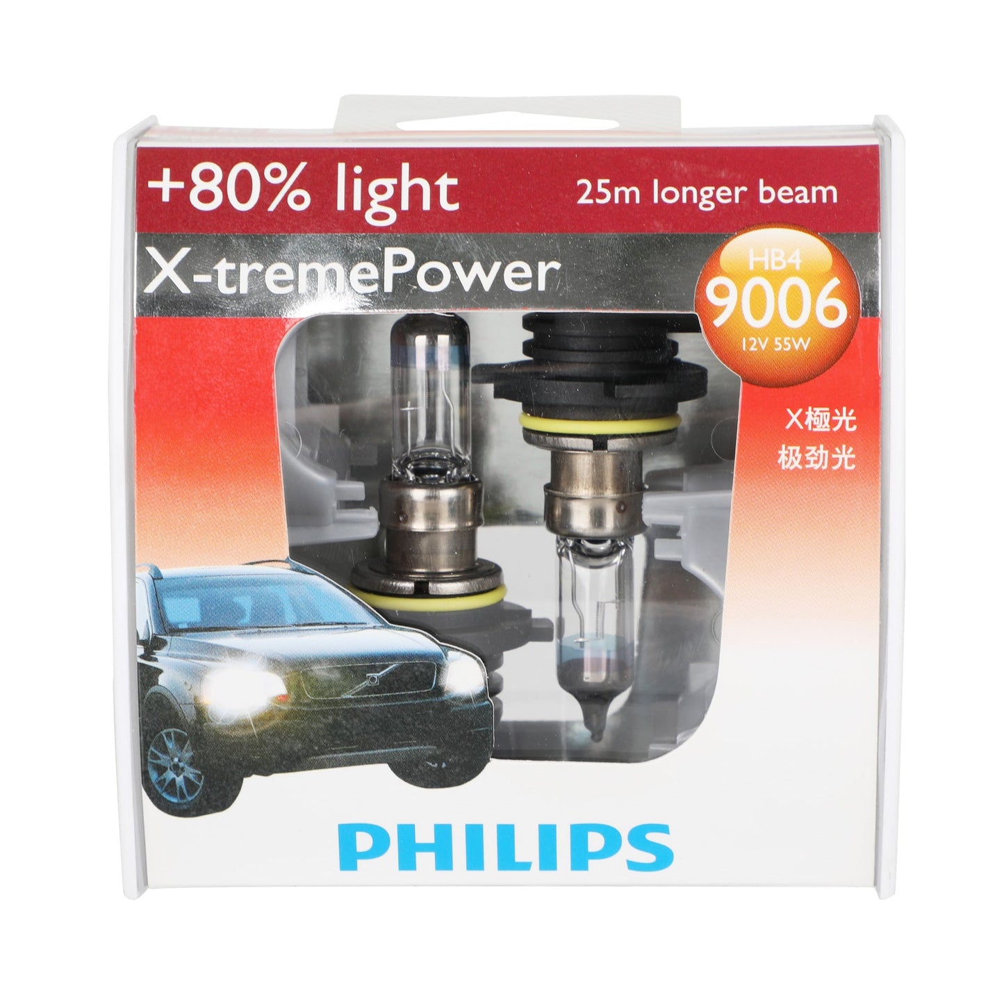 For Philips 9006XPS2 X-tremePower Halogen Headlight HB4 12V55W +80% +25M