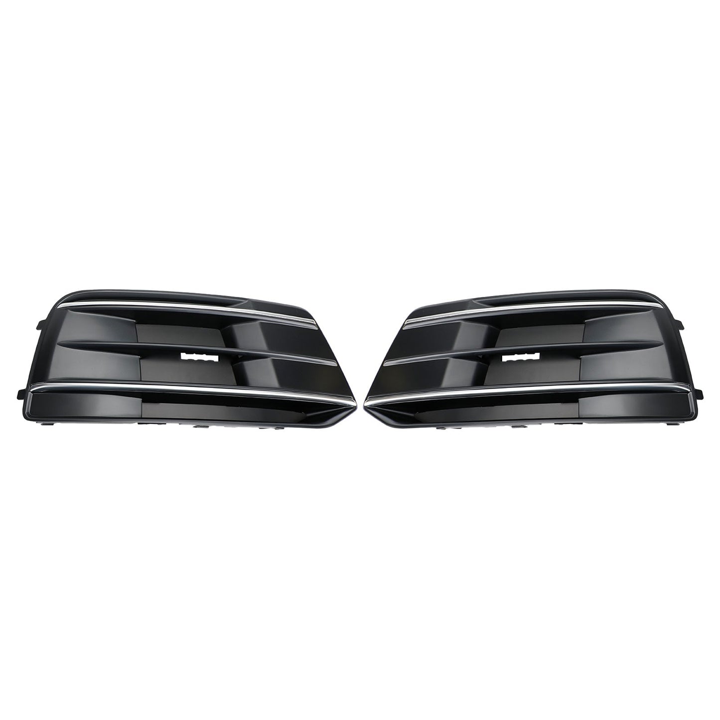 2PCS Front Bumper Cover Grille Bezel Insert Fit Audi Q5 2018-2022 Black/Chrome