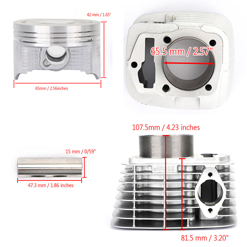 Cylinder Piston Gaskets Kit 65.5mm Upgrade For Honda 250CM3 ATC200 XL200 250cc