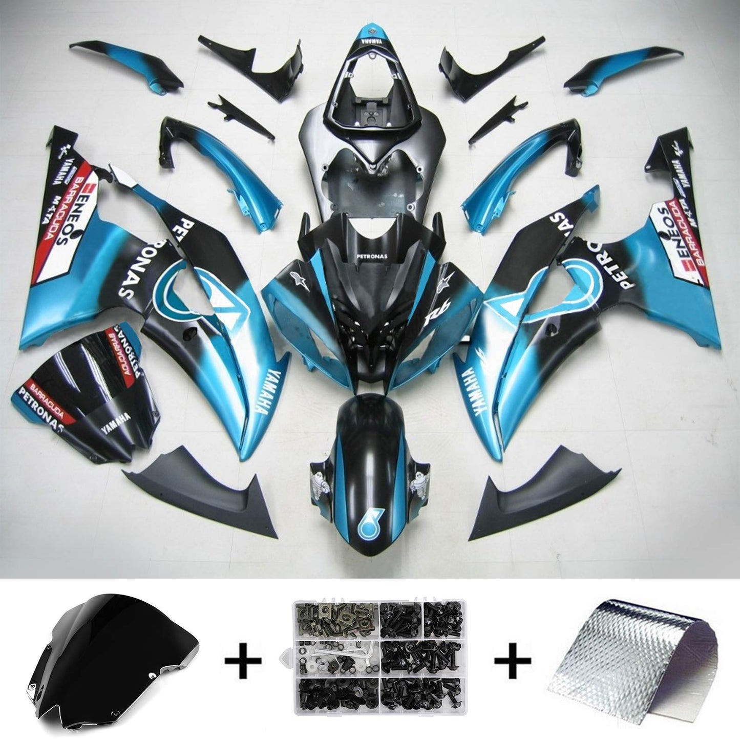 2008-2016 Yamaha YZF 600 R6 Injection Fairing Kit Bodywork Plastic ABS #160