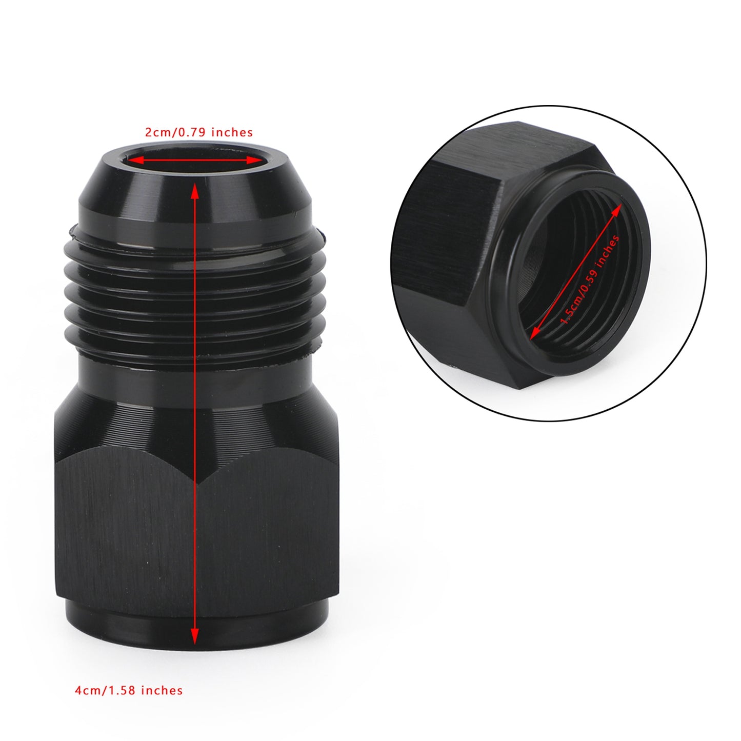 Black 8AN Female -10AN Male AN Flare Fitting Reducer Adapter 8AN to 10AN