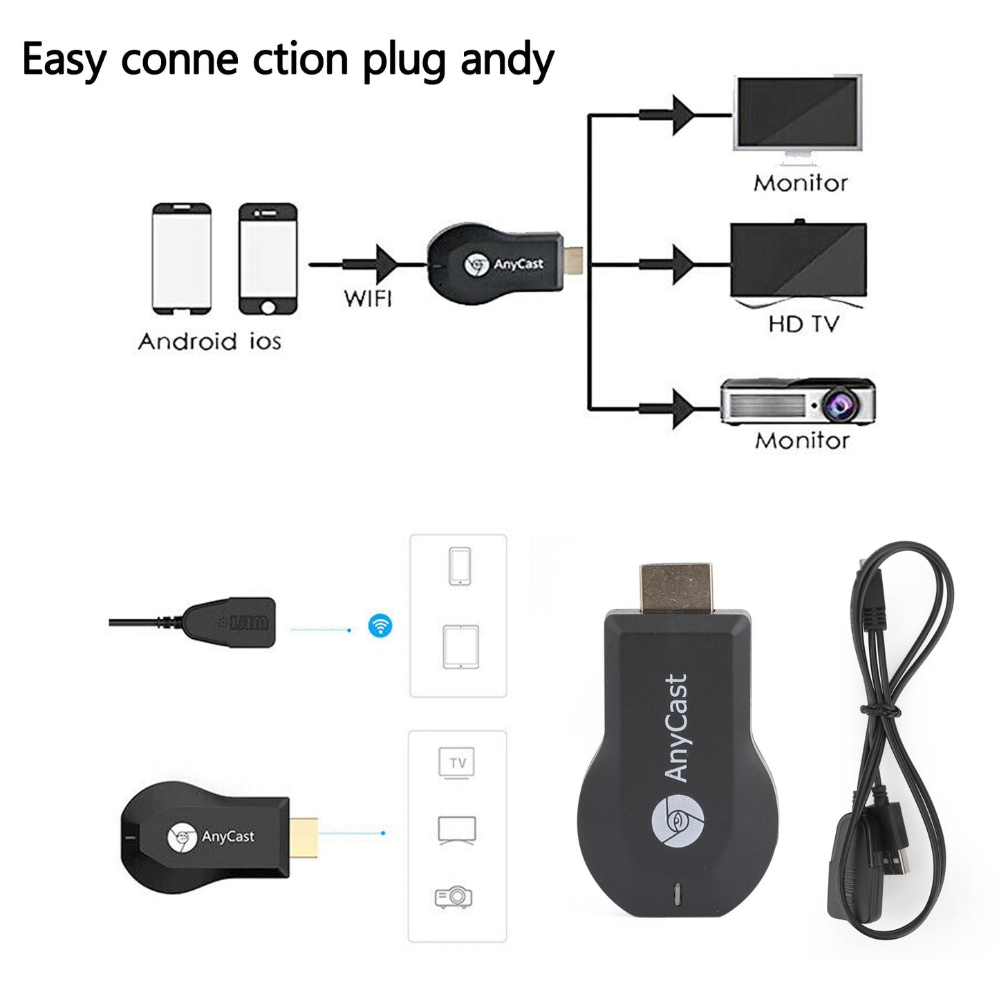 M9+ Air Play HD TV Stick WIFI Display Receiver Dongle Streamer