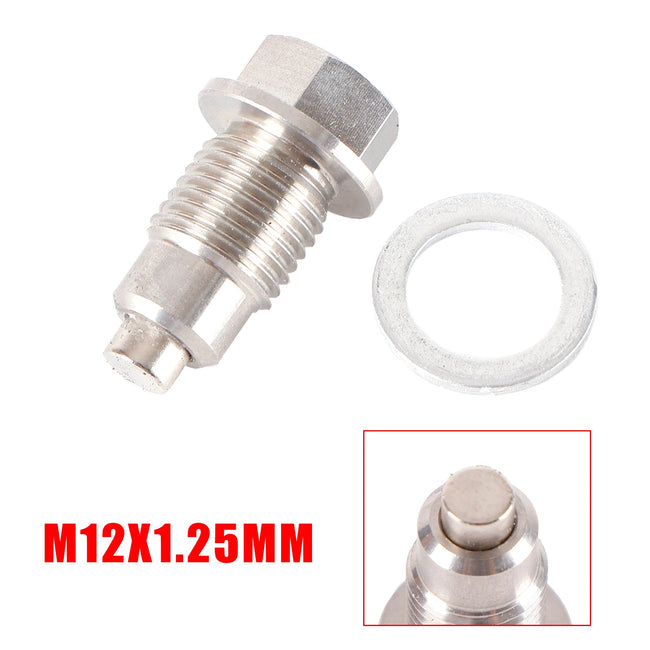 M12X1.25MM Stainless Steel Car Oil Drain Plug with Neodymium Magnet Universal