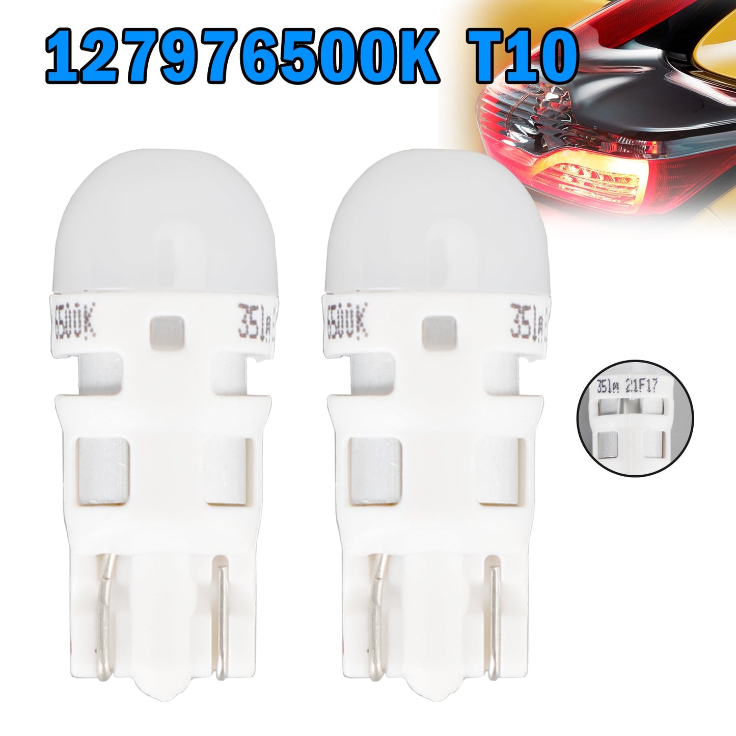 For Philips 127976500KX2 Car X-treme Ultinon LED T10 12V1W W2.1*9.6D 35LM 6500K