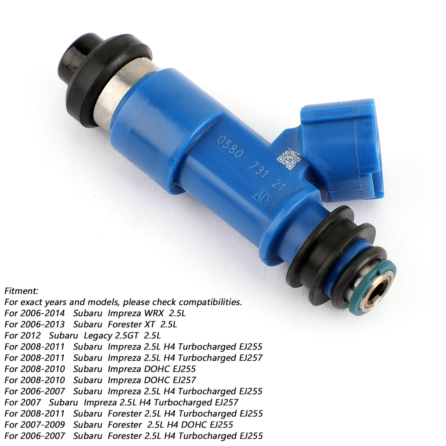 1x Dark Blue 565cc Fuel Injectors 16611AA720 For WRX / STI 16611-AA720 2.5L