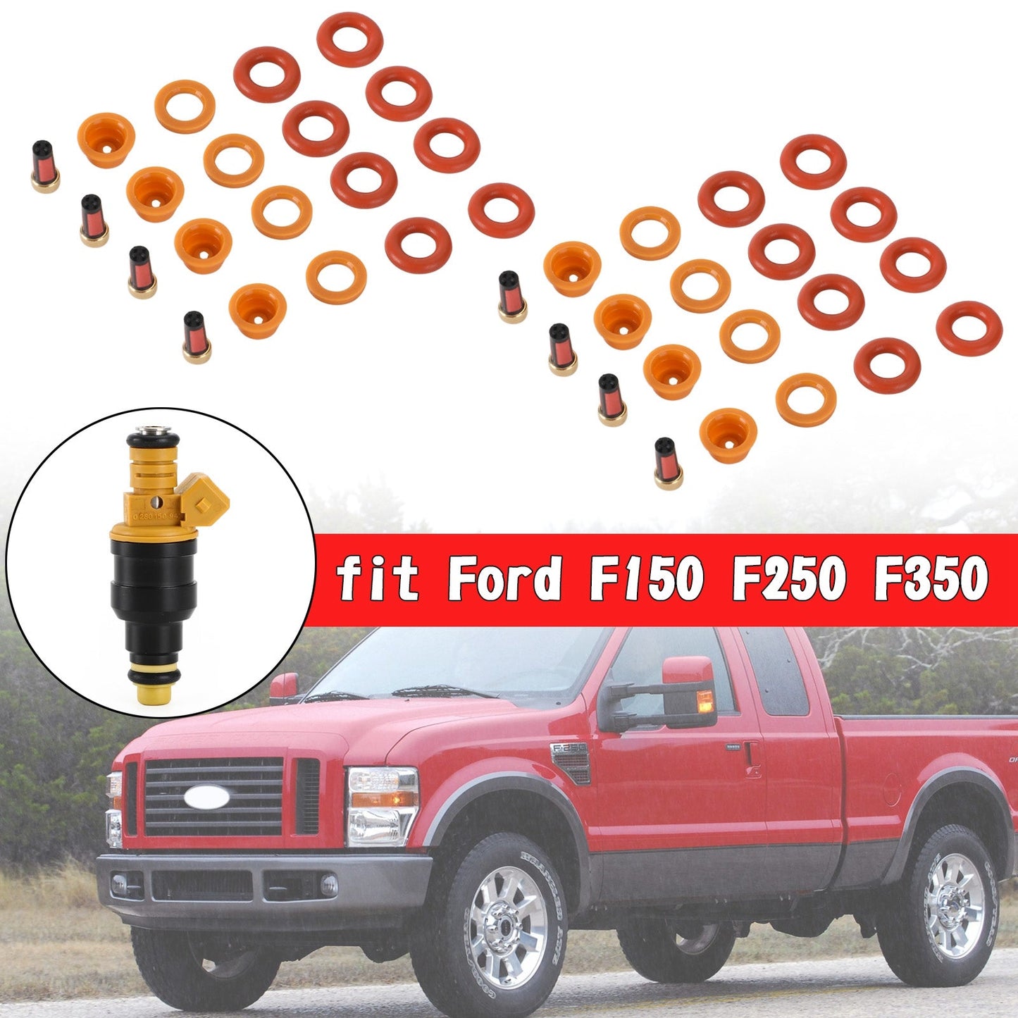 8 set Fuel Injectors Rebuild Repair Kit 0280150943 fit Ford F150 F250 F350