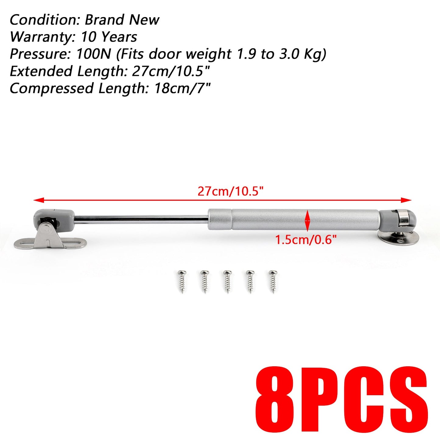 1X Kitchen Door Lift Pneumatic Hydraulic Gas Spring Lid Flap Stay Strut Support