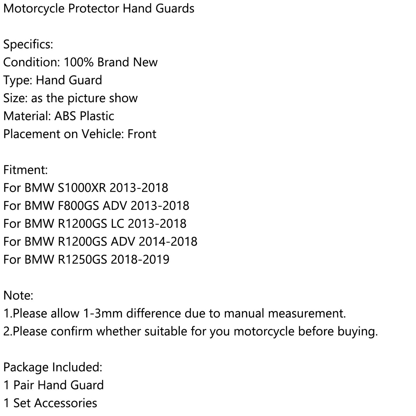 Handguards For BMW S1000XR/F800GS ADV/R1200GS LC/R1200GS ADV 14-18