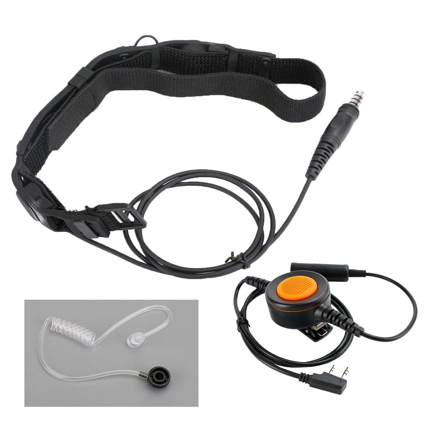 Tactical Throat Tube Mic 7.1mm Plug Headset For Kenwood TK-208 TK-220 TK-240