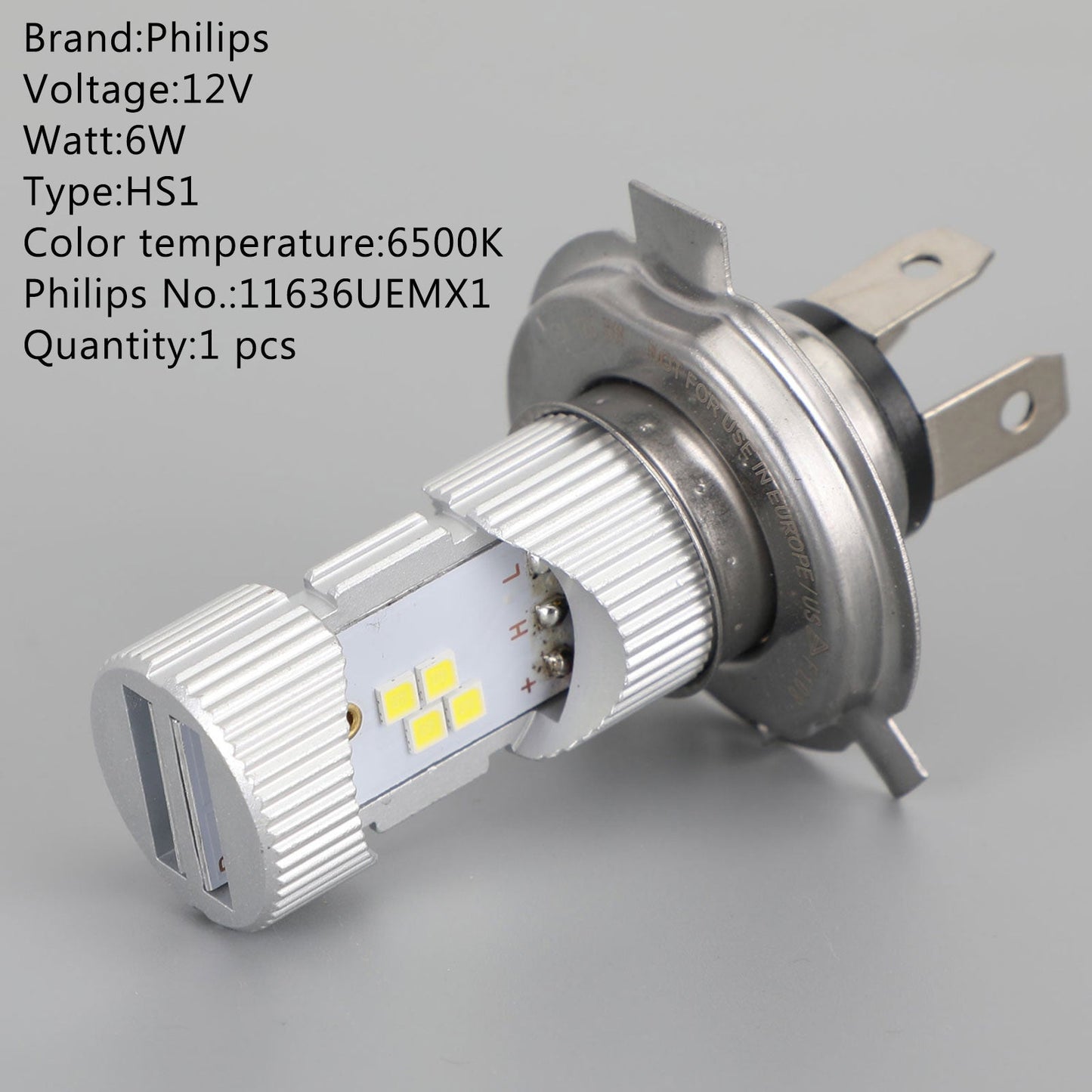 For Philips HS1 Ultinon Essential Moto +100% Brighter 6500K White Light