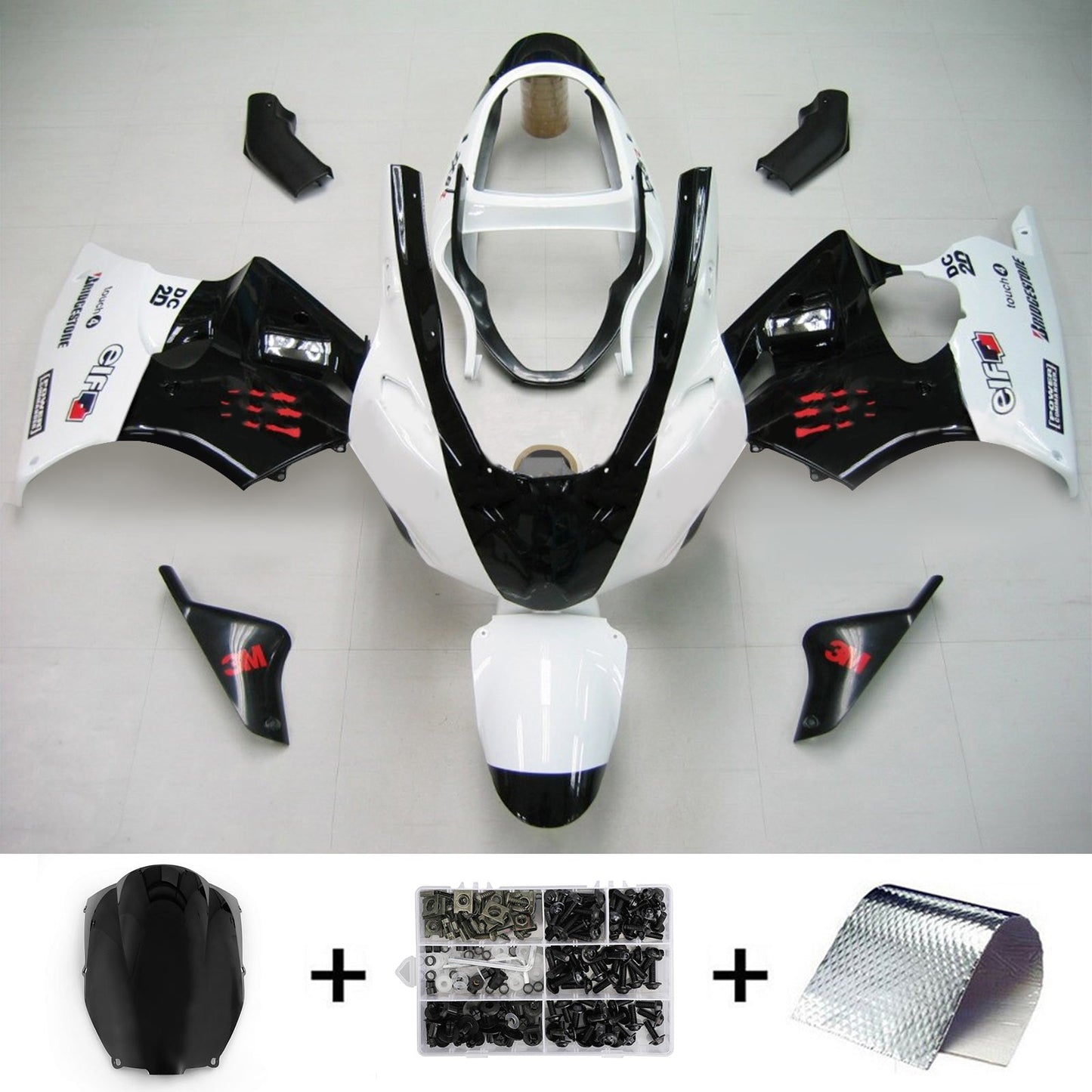 00-02 Kawasaki ZX6R 636 05-08 Kawasaki ZZR600 Amotopart Injection Fairing Kit Bodywork Plastic ABS #118